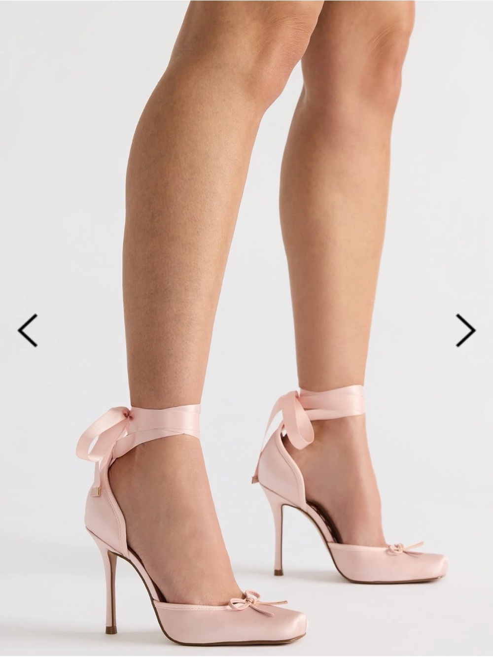 Steve Madden Blush Pink Satin Ankle-Tie Stiletto Pumps